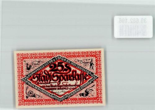 Bielefeld 1917 25 Pfg Kriegsplatz Anweisung