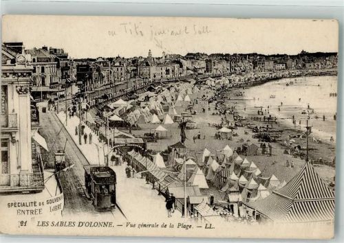 Les Sables-d'Olonne 1921 Straßenbahn Schwimmbad Strand