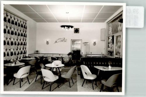 Biberach Foto Original aus Archiv eines Ansichtskartenverlags Raststätte Orion Cafe innen Ort handschriftlich