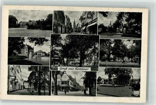 Kevelaer Gruß Kirche Park Straße Geschäft Uhr