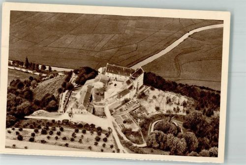 Saaleck 1934 Reichswinterhilfe-Lotterie Bild 164 Fliegeraufnahme von Burg Saaleck Das schöne Deutschland