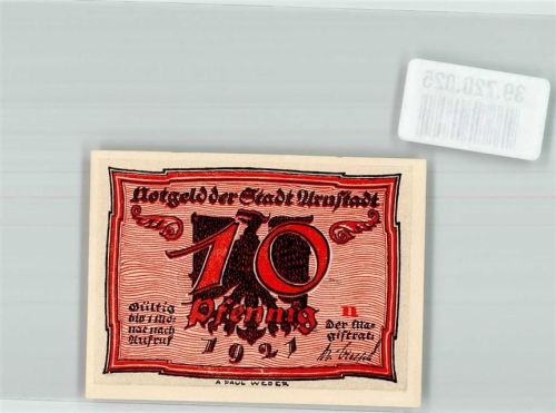 Arnstadt 1921 10 Pfennig