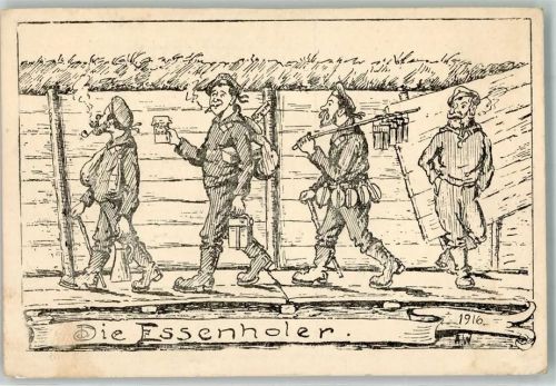 1916 Die Essenholer K.D. Feldpostexp. der 2. Marine- Div. Briefstempel des Seemannshauses