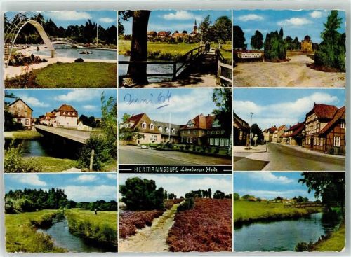 Hermannsburg Schwimmbad Wehrsteg Löns-Stein Volkshochschule Lutterbach Oertzetal Fotograf Rud. Reher Nr. 32