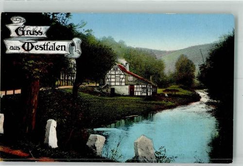 Dülmen 1916 Gruss aus Westfalen Serie Altwestfälische Bauernhäuser Ausgabe III No. 2 Ort lt. Stempel
