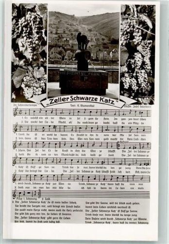 Zell Weinbrunnen Denkmal Lied Zeller Schwarze Katz Wein