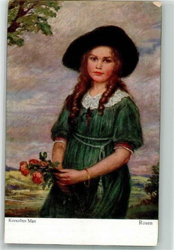Primus Nr. 3049 Kind Mädchen mit Hut Rosen Porträt