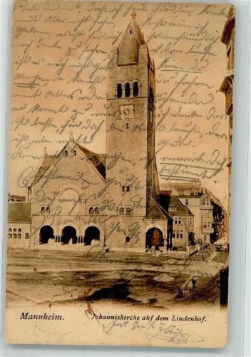 Mannheim 1904 Johanniskirche auf dem Lindenhof