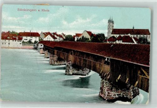Bad Säckingen 1910 Holzbrücke