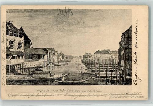 Berlin Mitte Ort handschriftlich blick auf die Spree um 1785