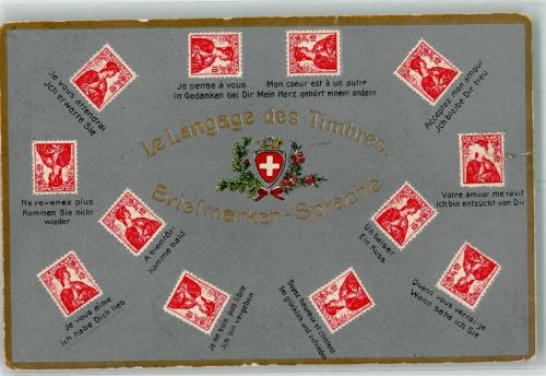 1919 Prägedruck Verlag Guggenheim Nr. 7179 Le Langage des Timbres Schweiz