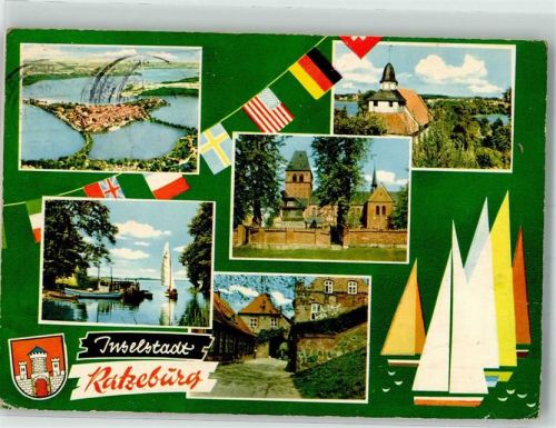 Ratzeburg 1963 Dom Hafen Fliegeraufnahme