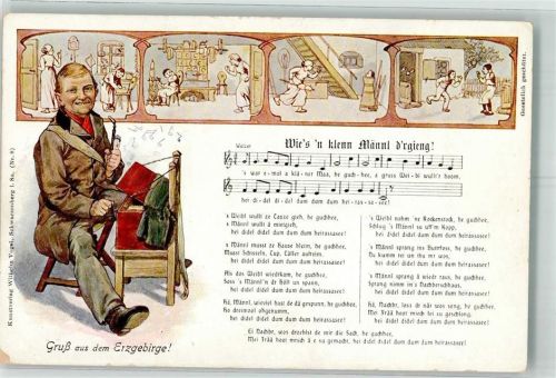 1941 Verlag W. Vogel Nr. 8 Wie`s klenn Männl D`rgieng Musikinstrument Symphonion