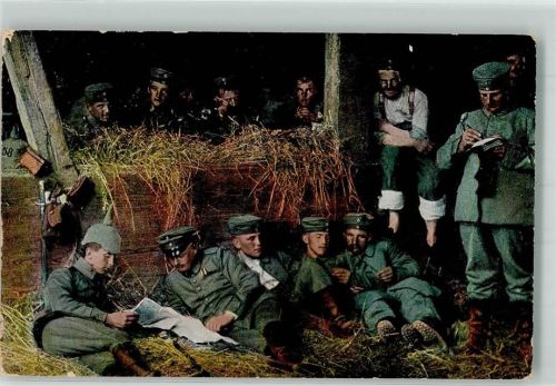 1916 Deutsche Landser bei einer Ruhepause nach einem Gefecht BHC No. 2135 Feldpost 28. Res.-Div.