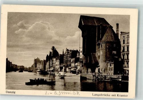 Danzig 1928 Langebrücke Krantor Denkmal