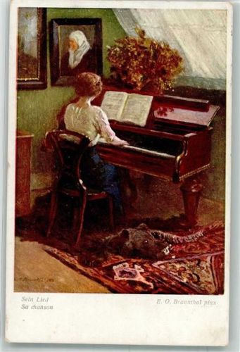 1916 sign. Braunthal Sein Lied Verlag Wiener Kunst B.K.W.I. Nr. 46-5