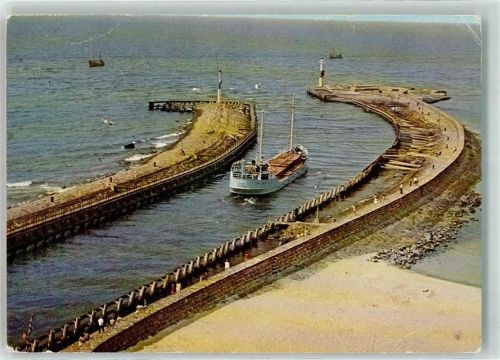 Kolberg Kolobrzeg 1976 Gebrauchsspuren Hafen Ausfahrt Leuchtturm