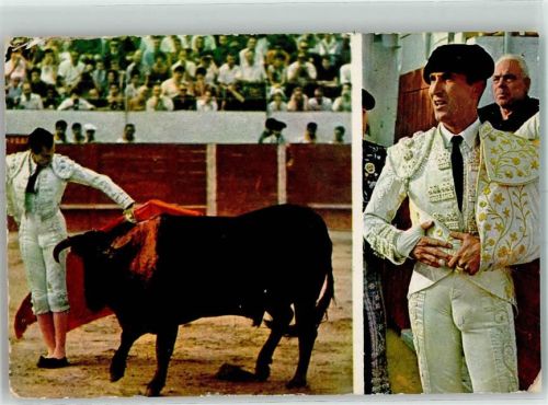 Barcelona Gebrauchsspuren Stierkampf Torero Luis Miguel Dominguín Ort lt. Stempel