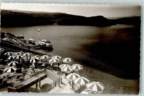 Schwammenauel Gasthaus Motorschiff Rurtalsperre Ort handschriftlich Foto Original aus Archiv eines Ansichtskartenverlags