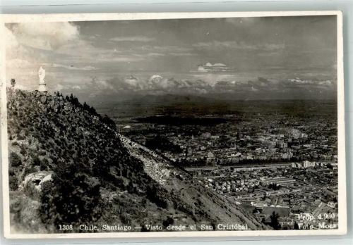 Santiago Denkmal blick vom San Cristobal Luftpost