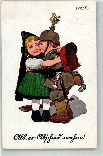 1916 Abschied Rekrut Tracht Kinder