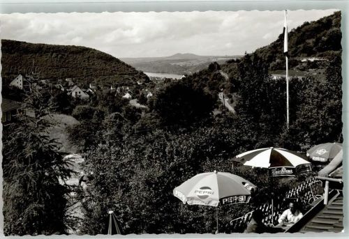 Niederbreisig Terrasse des Gasthauses Onkel Toms Hütte Foto Original aus Archiv eines Ansichtskartenverlags Ort handschriftlich