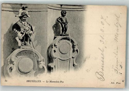 Brüssel 1907 Denkmal Le Manneken Piss