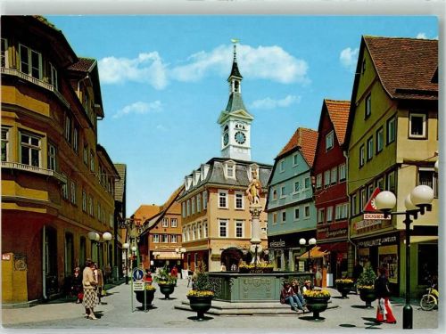 Aalen Marktplatz Rathaus Denkmal Marktbrunnen Geschäft Fußgängerzone