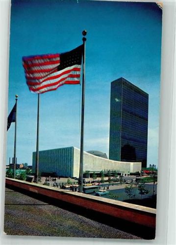 New York City 1963 United Nations Building US Fahne