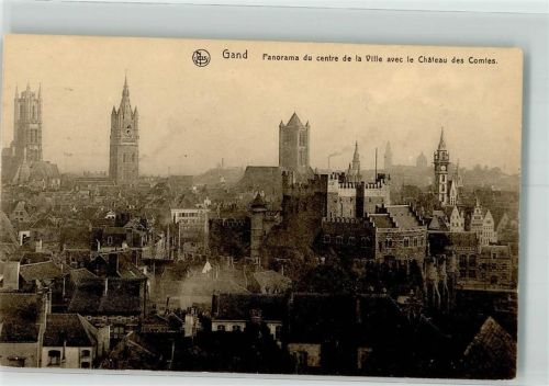Gand 1914 Schloss Chateau des Comtes Kirche Feldpost WK I