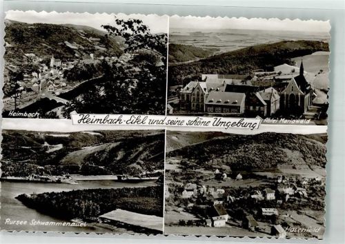 52396 W5169 Heimbach , Eifel Foto AK Kirche Abtei Mariawald Rursee Hasenfeld