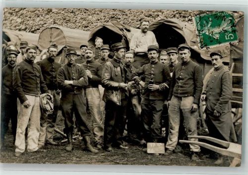 1910 Manöver Soldaten Planwagen