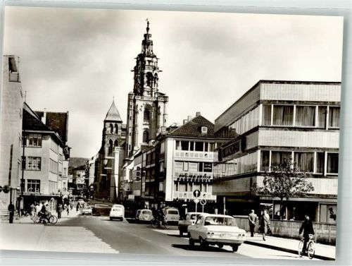 Heilbronn Blick zur Kilianskirche Auto Fahrrad Geschäft