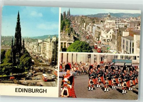 Edinburgh 1973 - 1 Omnibus Princes Street Pipes and Drums Uniform