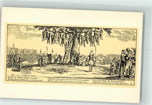 sign. Callot Jaques Erhängen Das große Ende des Krieges