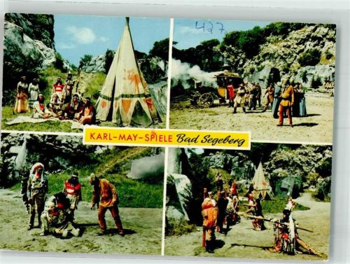 Bad Segeberg Szenen aus den Karl-May-Spielen mit Indianern auf der Freilichtbühne am Kalkberg