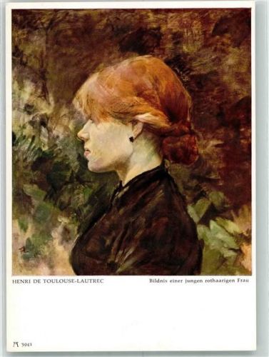 sign. Toulouse-Lautrec Bildnis einer rothaarigen Frau Verlag F.A. Ackermann 3941