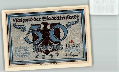 Arnstadt 1921 50 Pfennig dt 158223
