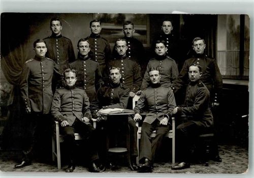 Mulhausen 1911 Gruppenbild Uniform Ort lt. Stempel