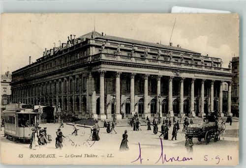 Bordeaux 1911 Straßenbahn Grand Theatre