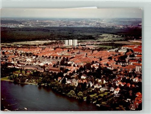 Lübeck Fliegeraufnahme Foto Original aus Archiv eines Ansichtskartenverlags