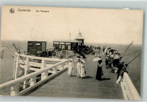 Ostende 1917 Seebrücke Gasthaus Feldpost WK I
