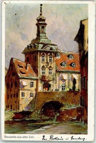 Bamberg 1926 sign. Schulze Kurt Rathaus