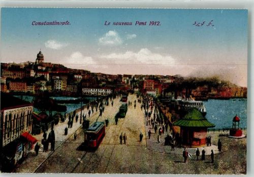 Konstantinopel Straßenbahn Le nouveau Pont 1912