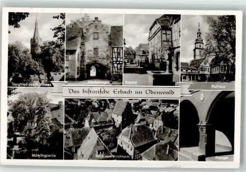 Erbach Städtelbogen Rathaus Pranger Bergfried d. Schlosses