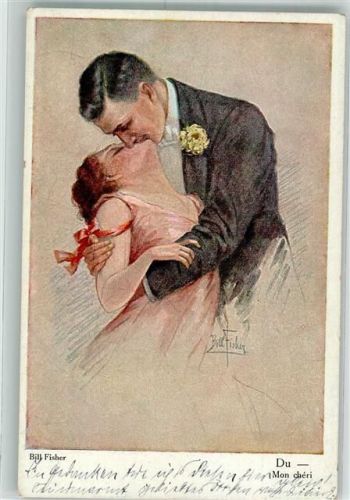 Junger Mann küsst innig seine sich ihm hingebende Frau Galerie Münchner Meister Nr. 432