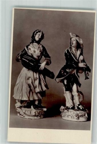 Meißen Figur Mädchen mit Drehorgel Knabe mit Dudelsack