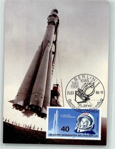 erster Flug ins Weltall 1961 Sondermarke Sonderstempel