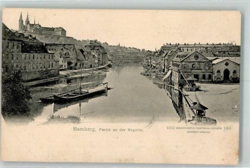 Bamberg Partie an der Regnitz Hafen