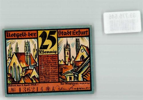 Erfurt 1920 25 Pfennig No. 136214